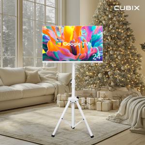 캠핑큐빅스 구글스마트 60cm(24인치) 화이트에디션 이동식 TV스탠드 셋트