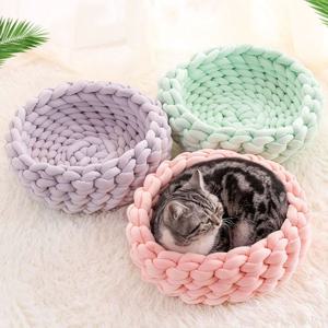 [해외] 북유럽 고밀도 짜임 고양이 숨숨집 애견 겨울 하우스 방석 4colors 7size