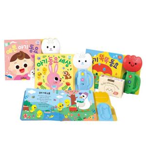 튤립 사운드북 하늘이 3종+실리콘커버(예쁜아기+아기동요+아기똑똑)