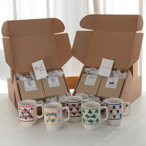 선물세트 레터링 위켄드 세라믹 레고 머그컵 330ml + 컵받침 (2P SET)