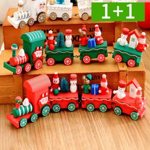 1+1 크리스마스 기차 소품 장식 미니어처 인테리어 피규어 장난감 오너먼트 레드 그린