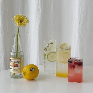 네모 사각 홈카페 아이스아메리카노 내열 유리컵 230ml