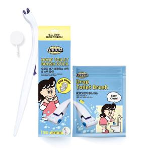변기 청소 크리너 핸들1 + 일회용 변기솔 12개 + 전용고리