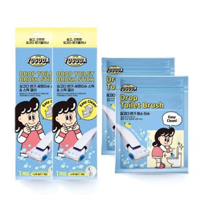 변기 청소 클리너 핸들2 + 물에 녹는 일회용 변기솔 24개 + 전용고리