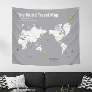 세계지도 그레이 패브릭포스터 창문 가리개 가림막 인테리어 아이방 150x130