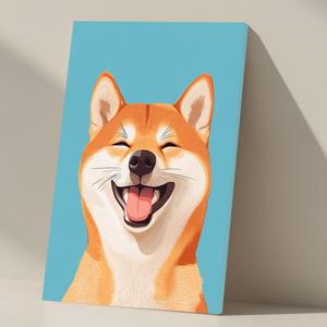 웃음만개 시바이누 그림 캔버스액자 개 강아지 시바견 일러스트 선물 인테리어 액자