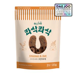 콰삭콰삭 저칼로리 강아지 트릿 간식 치킨&오트 120g