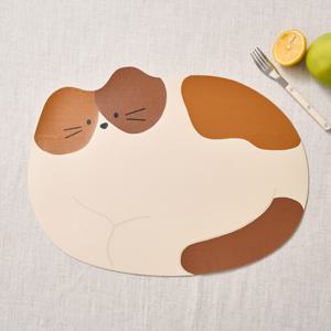 L 뚱냥이 레더룩 식탁매트 점박이