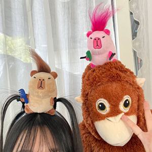 카피바라 머리띠 인형 머리 헤어 집게핀 액세서리