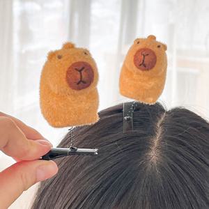 카피바라 머리띠 머리 헤어 집게핀 귀여운 머리핀