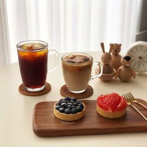 클릭 홈카페 아이스아메리카노잔 손잡이 유리컵 500ml