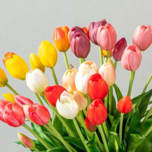 망고 튤립 조화 꽃다발 번들 인조 꽃 조화부케 인테리어조화 실크플라워