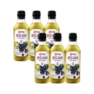 백설 포도씨유 500ml x6개