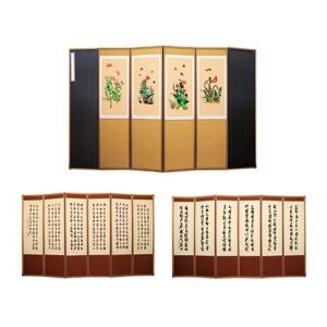 6폭 초충도 자수 병풍