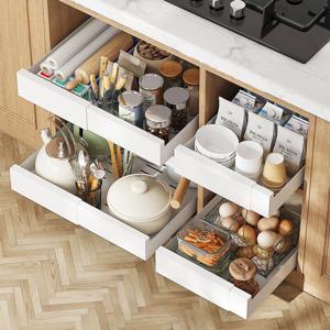 [1+1] 딱맞게 넓이 확장! 오틀리 2세대 주방 슬라이딩 레일 선반 4size