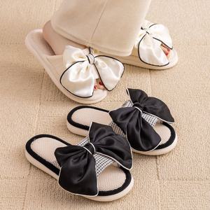 샤틴 리본 린넨 실내화 거실화 홈슬리퍼