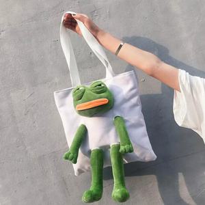 러그 슬픈개구리 에코백 숄더백 보부상 가방