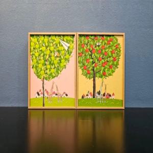 행운과 복을 부르는 사과 과일 그림 세트액자 두요 김민정 - 사과나무 금전운 풍수 금전운