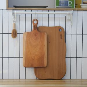 하드우드 마호가니 통원목 플레이트 수제 도마 버블(대)+스퀘어