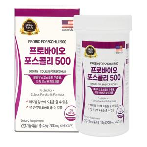 프로바이오틱스 콜레우스 포스콜리 추출물 1억CFU 유산균 60캡슐