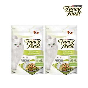 팬시피스트 고양이사료 치킨 칠면조&야채 450g 2팩