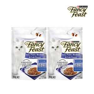 팬시피스트 고양이사료 왕새우 고등어&게살 450g 2팩