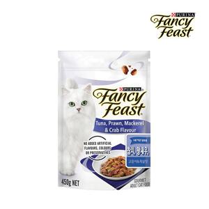 팬시피스트 고양이사료 왕새우 고등어&게살 450g