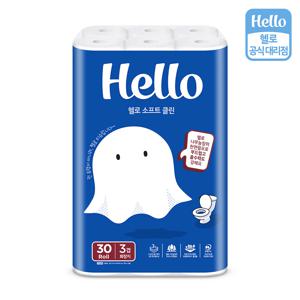소프트 클린 3겹 천연펄프 화장지 27m 30롤