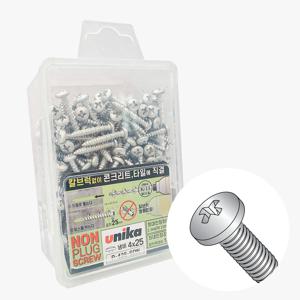 4x25mm 냄비머리 유니카 논프라피스 P-425-SDN 논플러그 콘크리트
