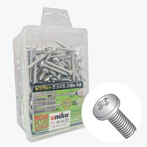 4x32mm 냄비머리 유니카 논프라피스 P-432-SDN 논플러그 콘크리트