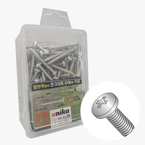 4x38mm 냄비머리 유니카 논프라피스 P-438-SDN 논플러그 콘크리트