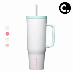 크루저 텀블러 1180ml 대용량 손잡이 빨대 스텐 진공 보온 보냉 트렌타