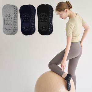 여성용 국산 논슬립 요가 필라테스 더블 라인 덧신 3켤레