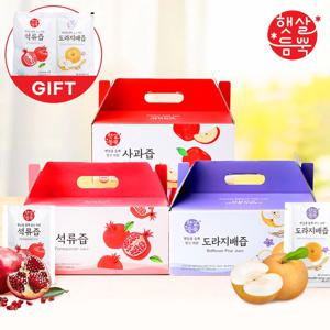 New 햇살듬뿍 사과즙 도라지배즙 석류즙 100mlx30포 세트+2포 추가 증정