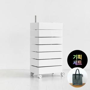 빙그리 회전서랍 트롤리 7단+FILSTEM 쇼퍼백 장바구니 S