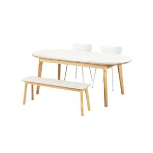by casamia 일상고백 리에토 타원형 식탁 4인 와이드 A형(벤치의자1 의자2)