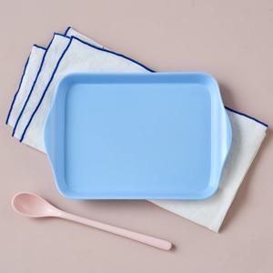 러브투게더 멜라민 핸들사각접시 블루
