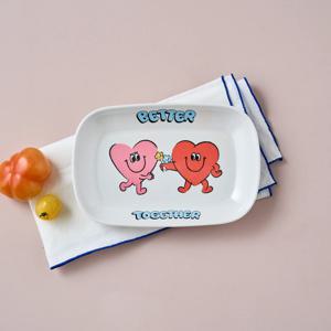 러브투게더 멜라민 직사각 접시