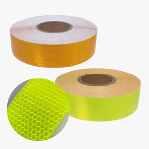 프리즘 고휘도 반사테이프 벌집 반사띠 재귀 안전스티커 형광색 황색 1롤 45.7m