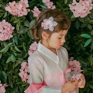 밍크 수묵화 한복 집게핀 유아헤어핀