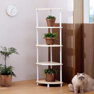 스틸기둥 튼튼한 코너선반 모서리 틈새 수납장 5단 삼각 코너장