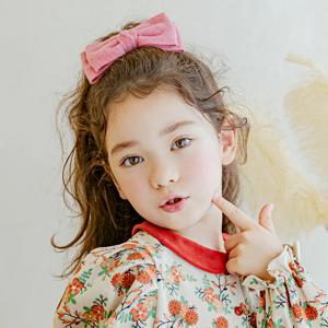 쟈뎅 모직 이중 리본핀 유아헤어핀