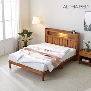 로빈 LED 원목 평상형침대+매트선택 (SS/Q/K/LK/RK) 2colors