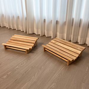 원목 우드 의자 발받침대 사무실 책상발받침대 수유 발판(2type/2size)
