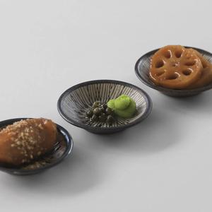 도자기 빗살 브라운 블랙 원형 종지 찬기 소스볼 일본 접시 그릇 2color