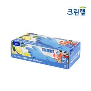 크린 니트릴 장갑 (중) 블루 100매입