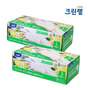 크린 라텍스 장갑 100매입 소/대