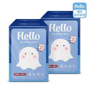 소프트케어 먼지없는 2겹 천연펄프 미용티슈 230매 6개입 2팩 (총12개)