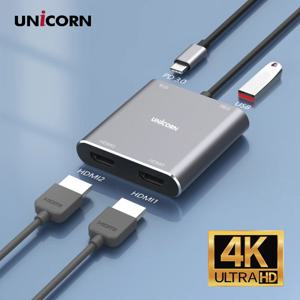 C타입 to HDMI 듀얼 모니터 분배기 4IN1 PD100W충전 CH-500KD