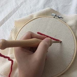 몽스 굵은 펀치니들 터프팅 자수천 패브릭 원단 67cmx50cm